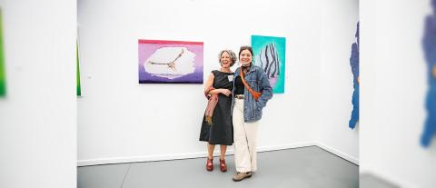 Deirdre Murphy, professor of art, architecture, and design, with Holly Fasching '26